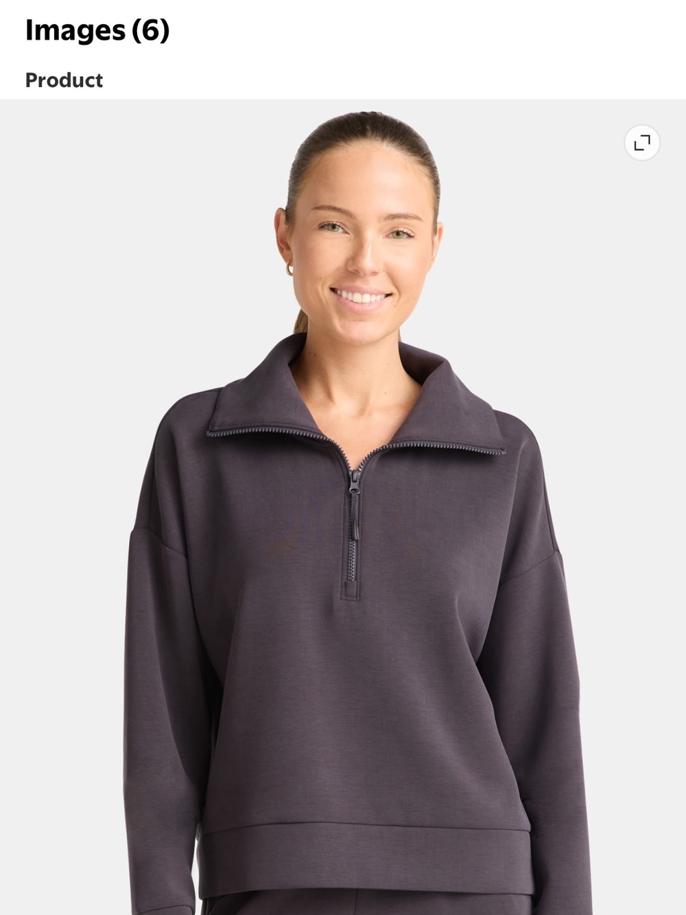Avia Women's Half-Zip Pullover Sweatshirt - Charcoal